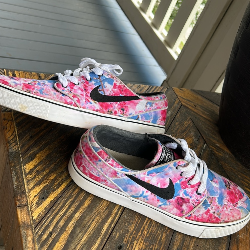 Nike Zoom Stefan Janoski Cherry Blossom Canvas Premium Sneakers Sz 9 - Picture 2 of 13